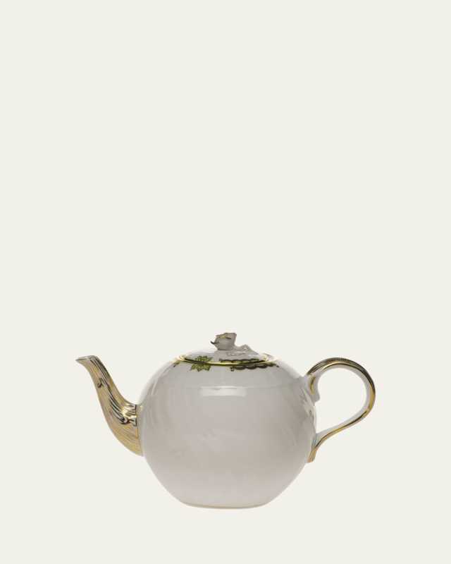 Princess Victoria Green Teapot with Rose